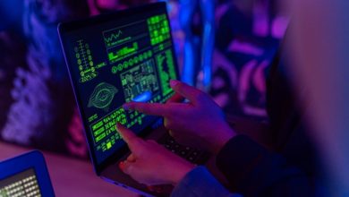 Artificial intelligence and cyber-fraud technology representing automated scams
