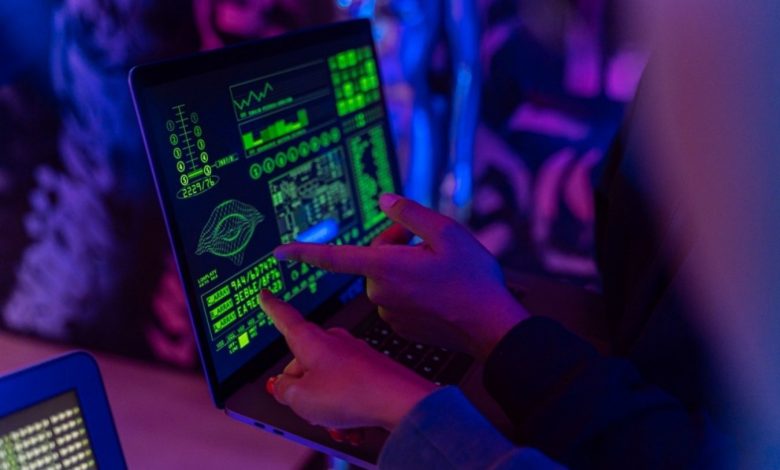 Artificial intelligence and cyber-fraud technology representing automated scams
