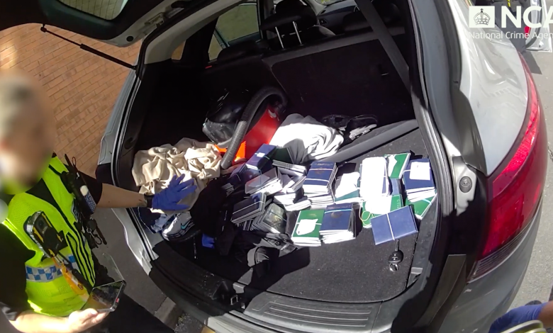 Passports recovered during the UK National Crime Agency people-smuggling investigation